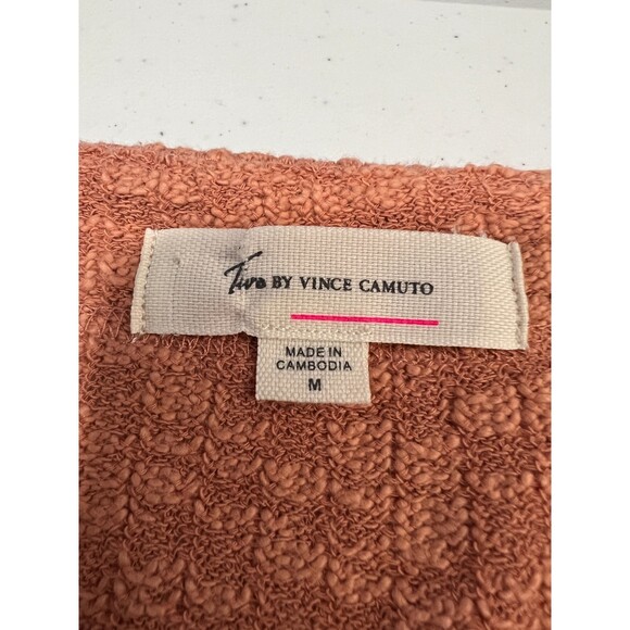 Two by Vince Camuto Women's Peach Textured Button Cardigan Top Size M - Picture 3 of 7